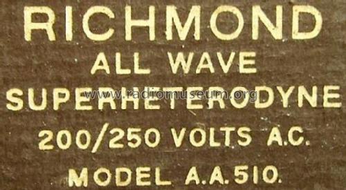 Richmond AA510; Unknown - CUSTOM (ID = 503498) Radio