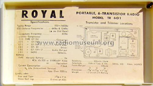 Royal TR-601; Unknown - CUSTOM (ID = 2516736) Radio