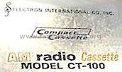 Selectron AM Radio Cassette CT-100; Unknown - CUSTOM (ID = 625255) Radio