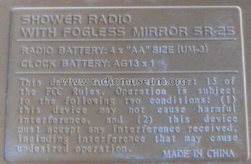 Shower Radio SR-25; Unknown - CUSTOM (ID = 1928297) Radio