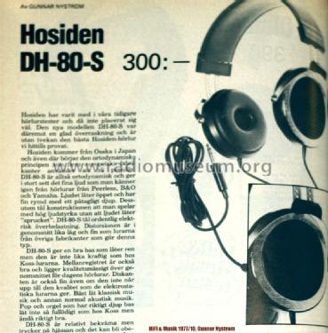 Stereo Headphones DH-80-S; Hosiden; Osaka (ID = 1078110) Speaker-P