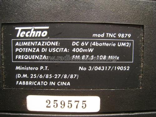 Techno FM Radio Receivr TNC 9879; Unknown - CUSTOM (ID = 2058216) Radio