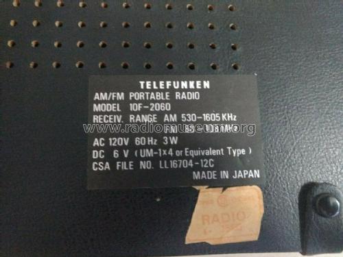 AM/FM Portable Radio 10F-2060 ; Telefunken (ID = 2408112) Radio