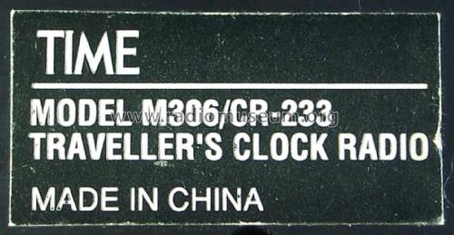 TIME FM/AM Traveller's Clock Radio M306/CR-233; Unknown - CUSTOM (ID = 2165266) Radio
