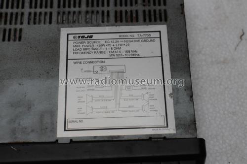 Auto Reverse Cassette Receiver TA-7700; Tojo Indústria e Com (ID = 1823561) Car Radio