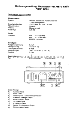Treton AM- FM- Radio Record Player System 30155; Unknown - CUSTOM (ID = 2473929) Radio