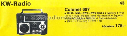 Weltempfänger Colonel 697; Unknown - CUSTOM (ID = 1730093) Radio