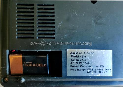 Austro Sound Clock Radio 4010 Art. No. 22740; Unknown Europe (ID = 3122891) Radio