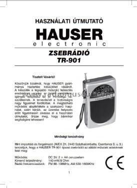 Hauser 2 Band Receiver TR-901; Unknown Europe (ID = 2280477) Radio