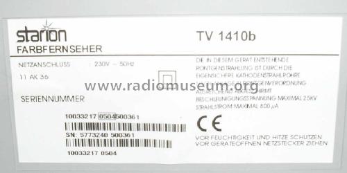 Starion Farbfernsehempfänger TV1410b; SEG, Schmid (ID = 1478051) Television