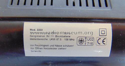 Electronic Clock Radio 2233; Unknown to us - (ID = 2921892) Radio