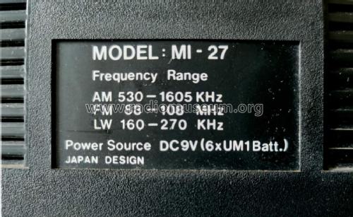 Fugison AM-LW-FM Stereo Cassette Player MI-27; Unknown to us - (ID = 2759015) Radio