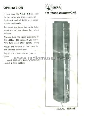 FM Radio Microphone ABA-88; ABA brand (ID = 2049834) Microphone/PU