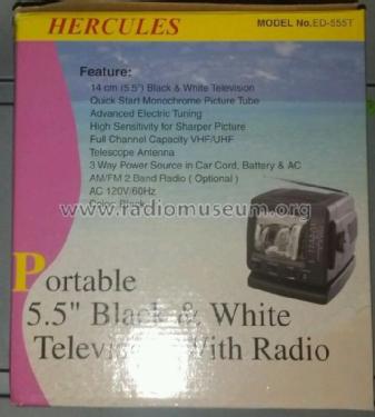 Hercules - 5.5' B/W Television Set with AM/FM Radio ED-555T; Unknown to us - (ID = 1799778) TV-Radio