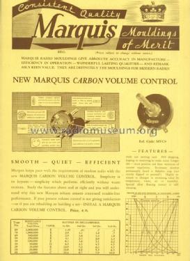 Marquis - Mouldings of Merit - Carbon Volume Control MVC9 Potentiometer; Marquis Commonwealth (ID = 1762535) Radio part