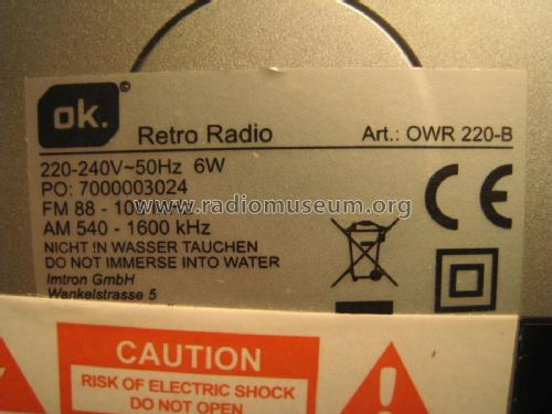 Retro Radio OWR 220-B; ok. Marke, Imtron (ID = 1992362) Radio