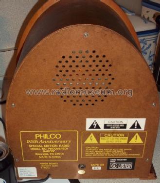 Philco 95th Anniversary Special Edition Radio PH0095PE01; Unknown to us - (ID = 1711419) Radio