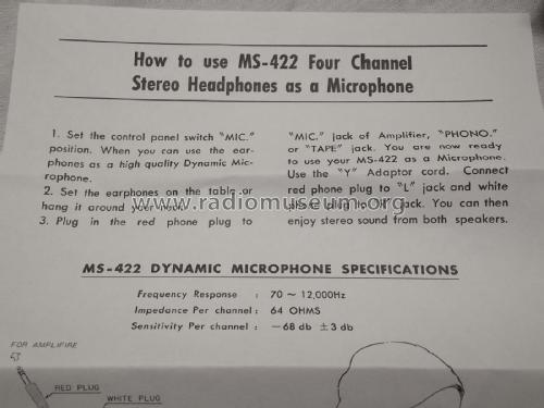 Unisound - 4 Channel Stereo Headphones MS-422; Unknown to us - (ID = 1840549) Altavoz-Au