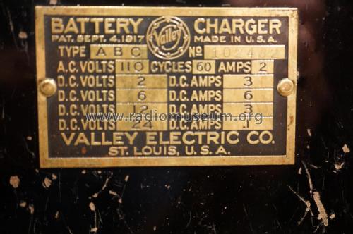 Battery Charger Type ABC; Valley Electric Co.; (ID = 2760364) Power-S
