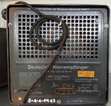 Deutscher Kleinempfänger DKE Sparmodell ohne Entbrummer; Valvo GmbH, (ID = 2001530) Radio