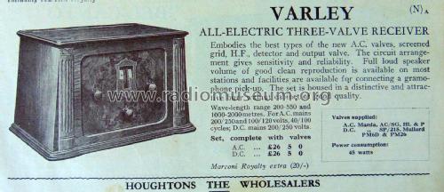 All-Electric 3-valve AP3; Varley; London (ID = 2400821) Radio