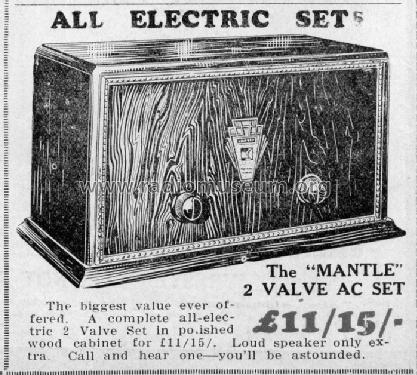 The 'Mantle' 2 Valve AC Set ; Veall, Arthur J. Pty (ID = 2037599) Radio