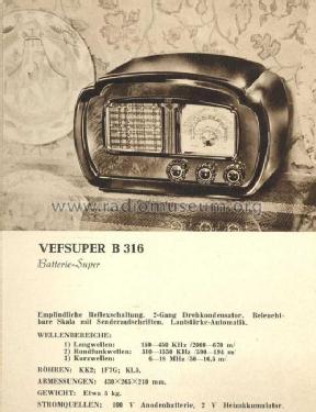 Vefsuper B316; VEF Radio Works (ID = 34191) Radio