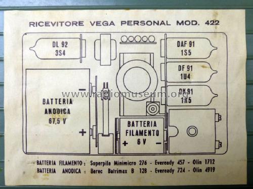 Personal 422; Vega, BP Radio, (ID = 1473271) Radio