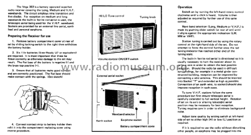 Vega 302 F3TR9-R302; Vega brand, (ID = 2001791) Radio