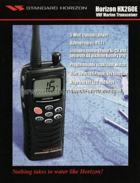 Submersible VHF FM Marine Transceiver Standard Horizon HX260E; Vertex Standard Co. (ID = 2638147) Commercial TRX