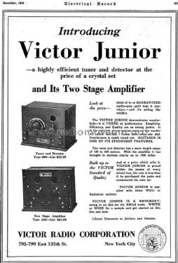 Two-Stage Audio Amplifier Type 625; Victor Radio Corp.; (ID = 1590275) Ampl/Mixer