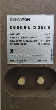 Hi-Fi Box Corona D-258A; Videoton; (ID = 2945555) Parleur