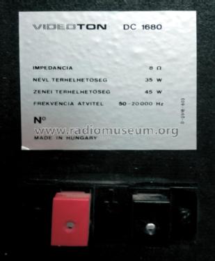 Hi-Fi Box DC-1680; Videoton; (ID = 1573842) Speaker-P