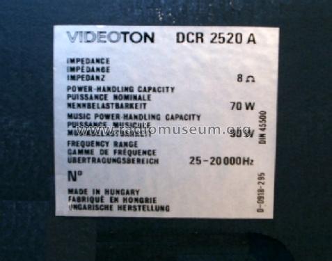 Hi-Fi Box DCR 2520A; Videoton; (ID = 1184173) Lautspr.-K