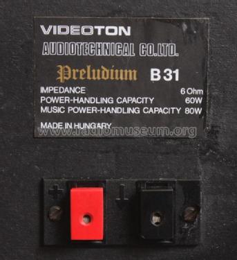 Hi-Fi Box Preludium B-31; Videoton; (ID = 1185858) Parlante