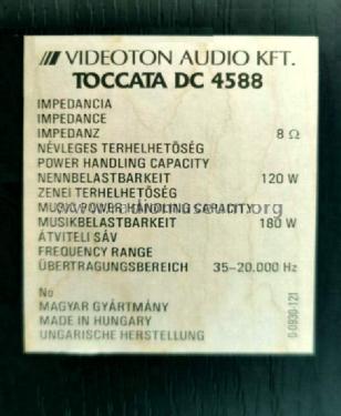 Hi-Fi Box Toccata DC 4588; Videoton; (ID = 2665993) Parlante