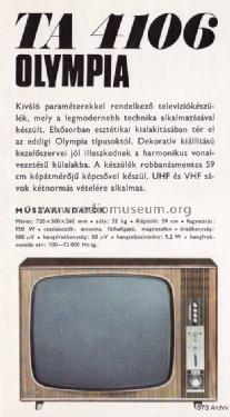 Olympia TA-4106; Videoton; (ID = 708374) Television