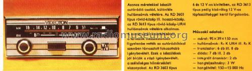 RD3603R6; Videoton; (ID = 713454) Car Radio