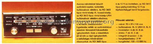 RD-3613; Videoton; (ID = 713451) Car Radio