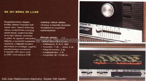Roma de Luxe RA-3311; Videoton; (ID = 713374) Radio