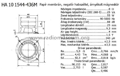 Speaker HA10/8-436M; Videoton; (ID = 839314) Parleur