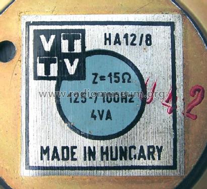 Speaker HA12/8; Videoton; (ID = 1078121) Lautspr.-K
