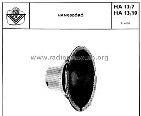Speaker HA 13/10; Videoton; (ID = 815944) Speaker-P