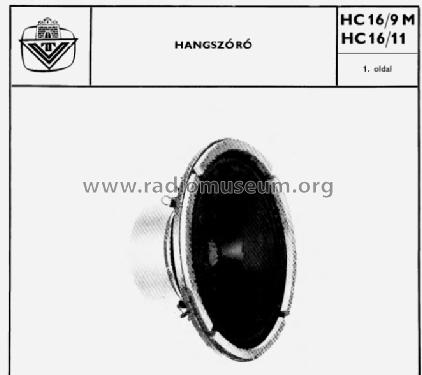 Speaker HC 16/9M; Videoton; (ID = 815924) Parleur