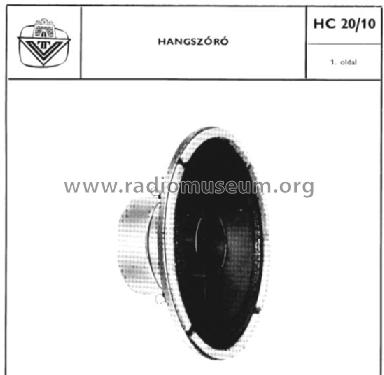 Speaker HC 20/10; Videoton; (ID = 815920) Parlante