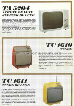 Tünde de Luxe TC-1611; Videoton; (ID = 1488725) Televisión