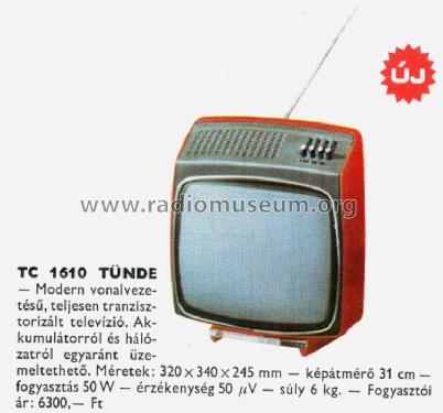 Tünde TC1610; Videoton; (ID = 428466) Television
