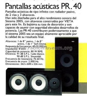 2-Way Speaker System PR-40; Vieta Audio (ID = 1884163) Speaker-P