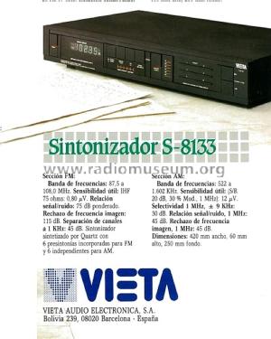 AM/FM Quertz Syntesized Stereo Tuner S-8133; Vieta Audio (ID = 1884853) Radio