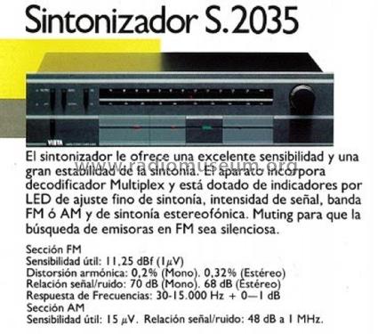 AM / FM Stereo Tuner - Sintonizador S.2035; Vieta Audio (ID = 1883708) Radio